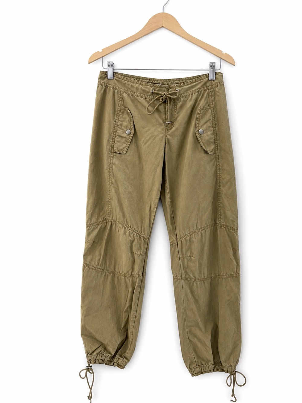 Club Monaco Utility Cargo Pants Size 4 Khaki Drawstring Ankle